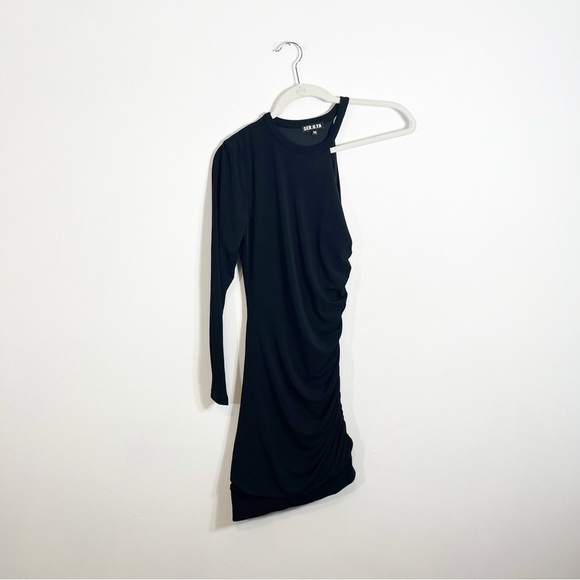 SER.O.YA Rachel Black Mini Dress One Shoulder Bodycon XS - Picture 5 of 9